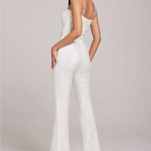 Lucinda white jumpsuit by Nadine Merabi